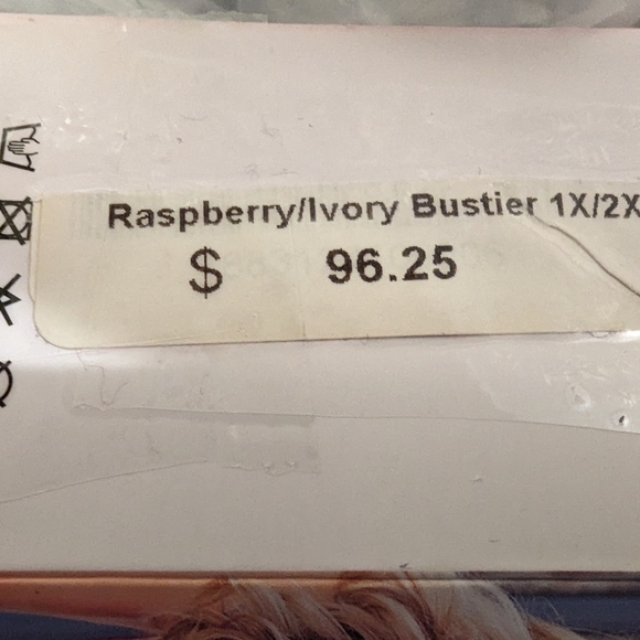 COQUETTE Plus Size Raspberry Lace floral Corset bustier, size 1x/2x - Picture 13 of 16